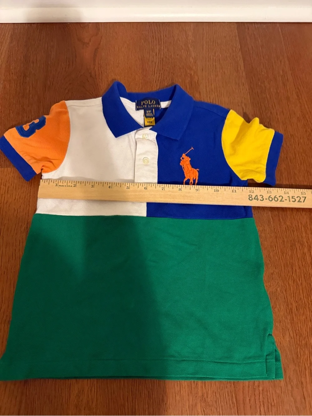 Polo Ralph Lauren Toddler Big Pony Colorblock Mesh Polo Shirt Size 3/3T